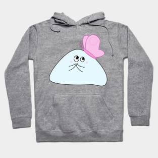 Cute Blue Blob with Butterfly Hoodie
